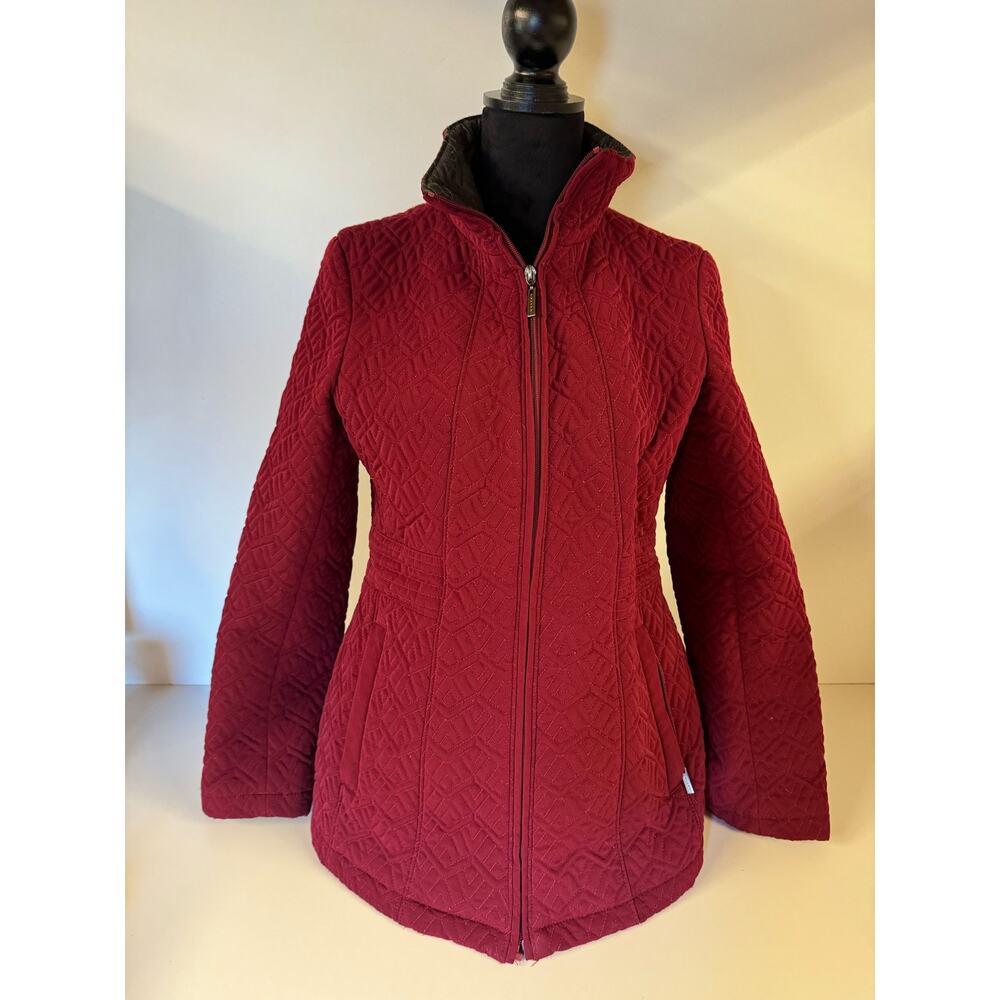 Gallery New York Women’s Jacket Size Medium Maroon/Red Classic Preppy Quilted